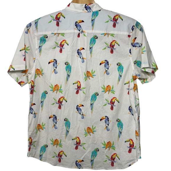 Chubbies XXL Dude Where's Macaw Bird Tropical Short Sleeve Button Down Shirt - Picture 8 of 13